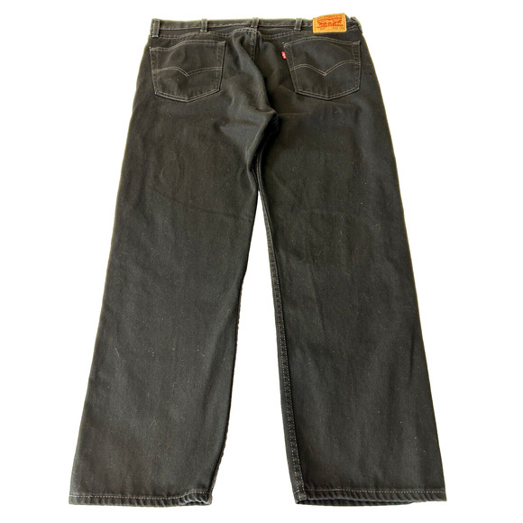 Levi's 505 Jeans Men's Regular Fit Black Casual Straight Leg Denim Size 42x30 - Picture 2 of 8